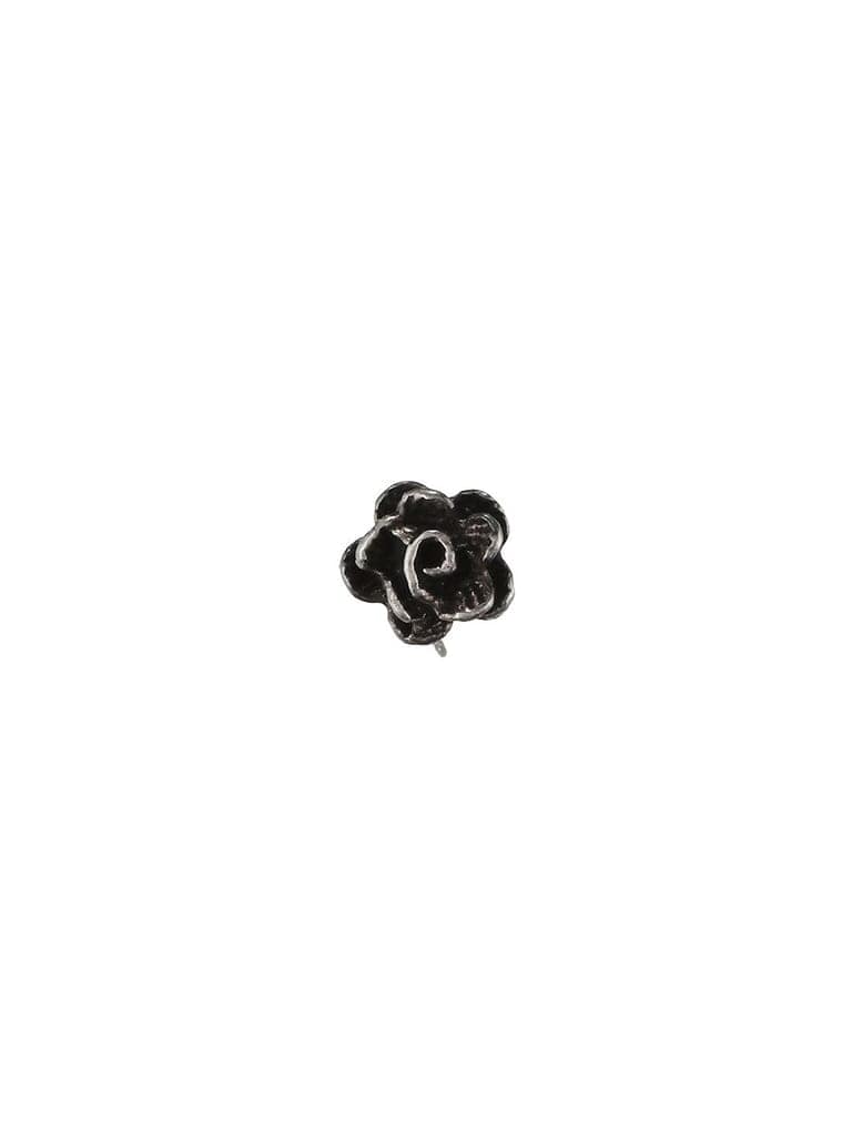 Combo of 2 Nose Pin 925 Sterling Silver Oxidised Rose & Flower Studds Nose Pin view 6