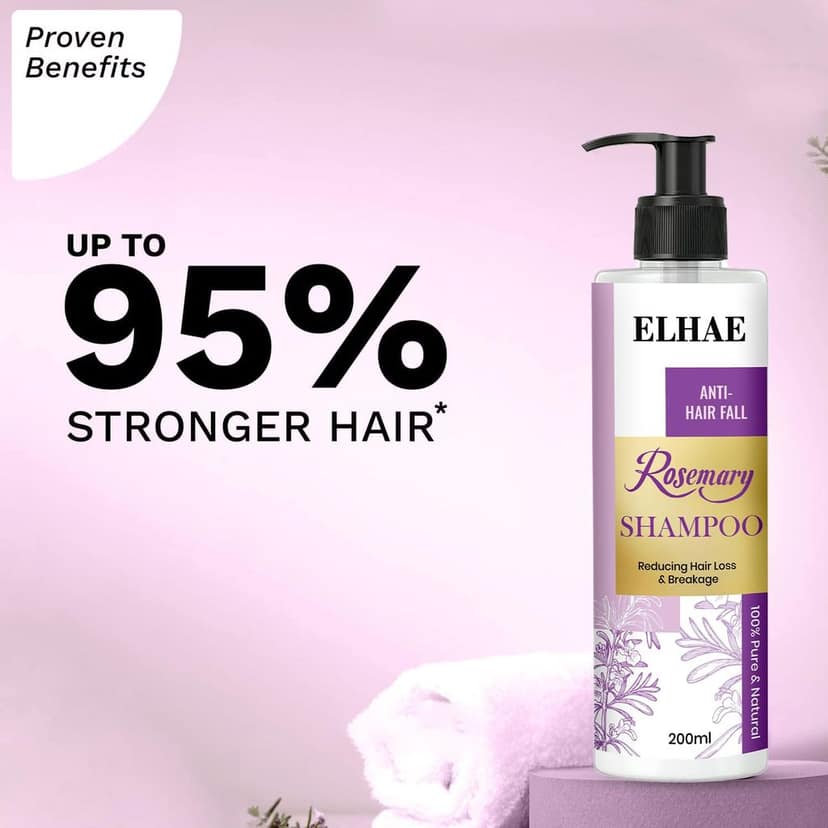 ELHAE Rosemary Shampoo for Anti-Hair Fall � Reduces Hair Loss & Breakage, 100% Pure & Natural Formula for Stronger Hair � 200m view 5