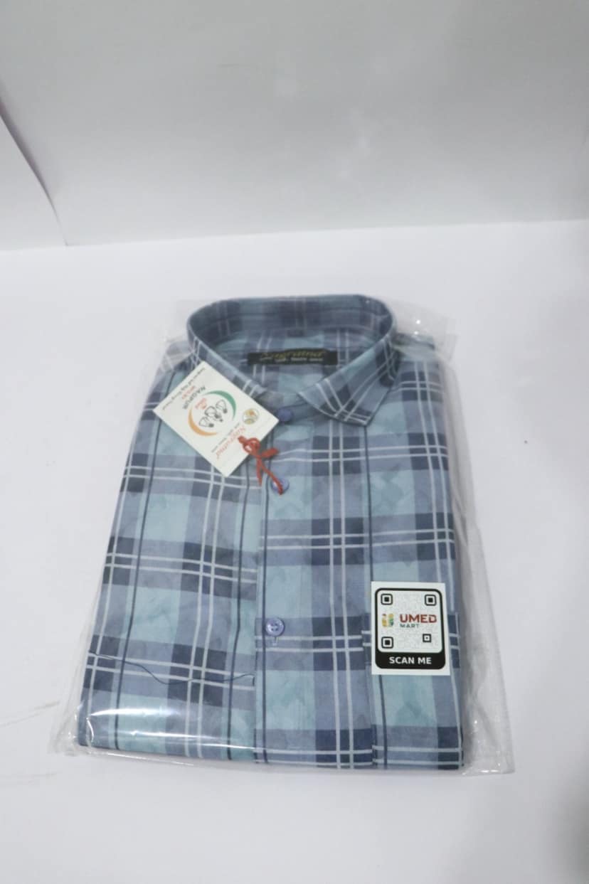 Blue Checks Cotton Shirt