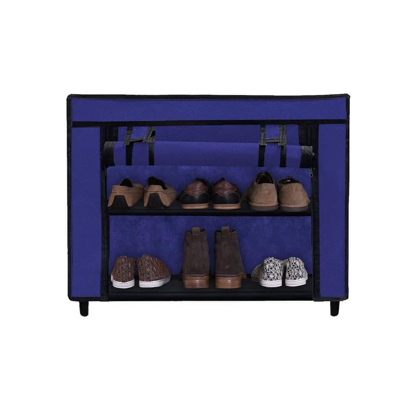 Dustproof Portable Fabric Shoe Rack Organizer | 2-Tier Shoe Storage