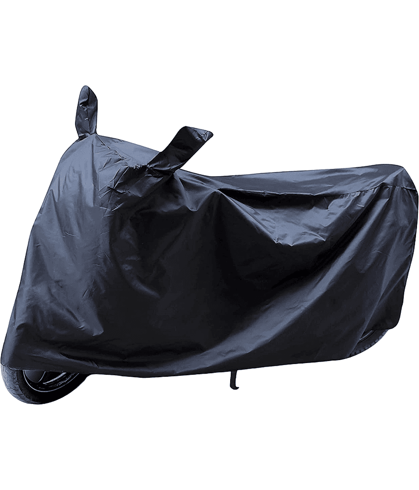 AutoRetail - Dust Proof Two Wheeler Polyster Cover With (Mirror Pocket) for Bajaj Spirit Black (pack of 1)