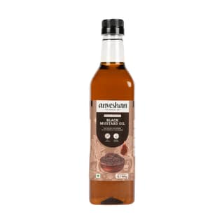 Anveshan Wood Pressed Black Mustard Oil - 1L Pet Bottle