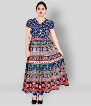 Sttoffa - Multicolor Cotton Women's Flared Kurti ( Pack of 1 )