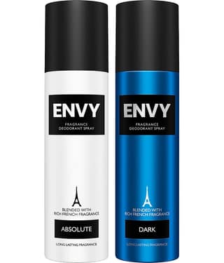 Envy Absolute & Dark 140 ml Each Deodorant Spray for Men 280 ml ( Pack of 2 )