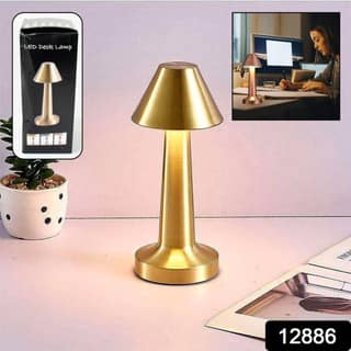 LED LampTouch Control Decorative Desk Lamp, Portable Metal LED Table Lamp, USB Rechargeable, 3 Color, 3 Levels Brightness, Dimmable Eye Protection Modern Lamp for Home Decor Party Kids Room Bedroom (1 Pc)