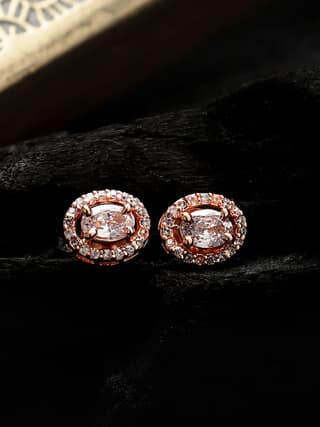 Cardinal Rose Gold Plated Americans Diamond Earrings Set