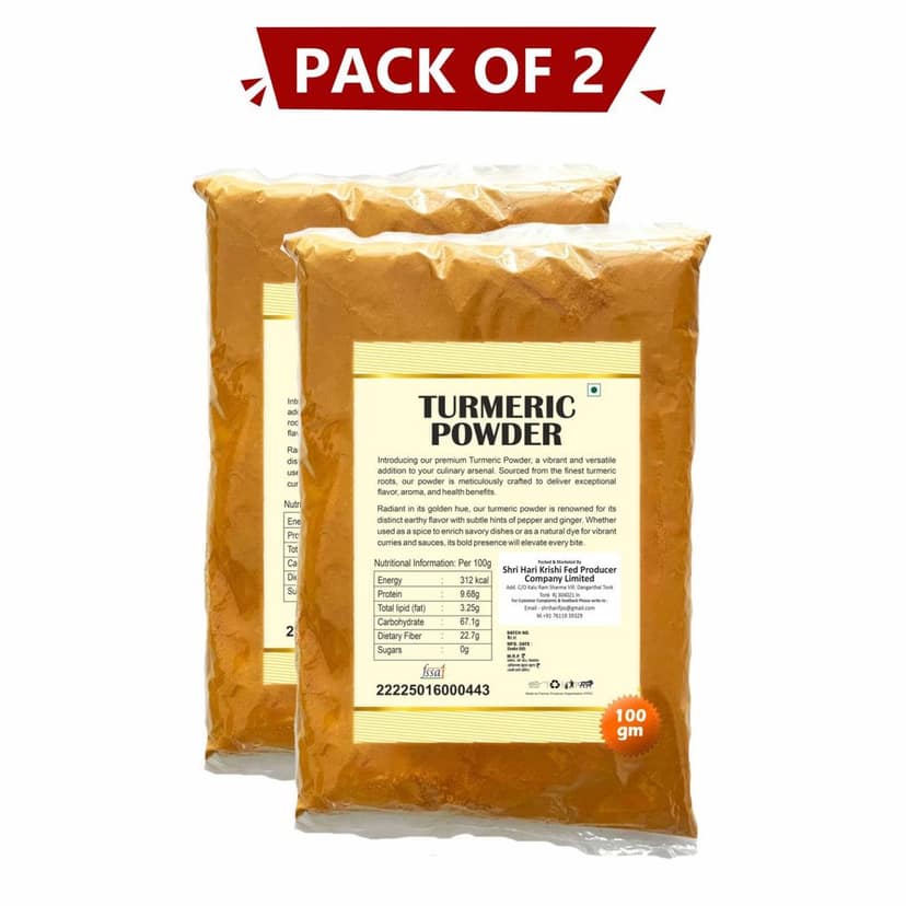 Turmeric Powder 100 gm Pack of 2 By Shri Hari Krishi Fed Producer Company view 2