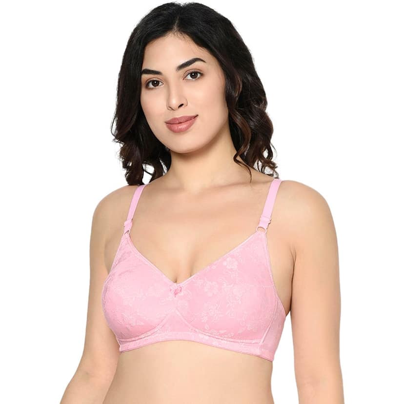 Bodycare Women Cotton Spandex Full Coverage Padded Regular Bra 6579Pink