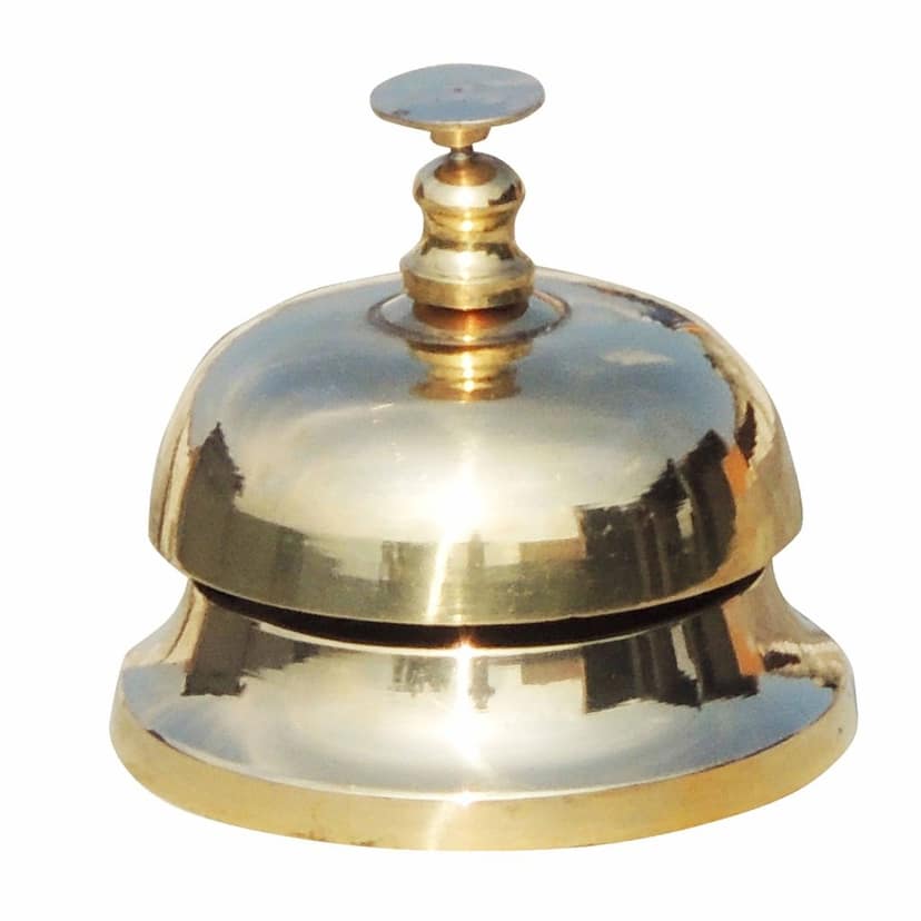 Brass Office Table Bell In Brass Polish Finish, Height : 3 Inch (ZMAS160 A) view 3