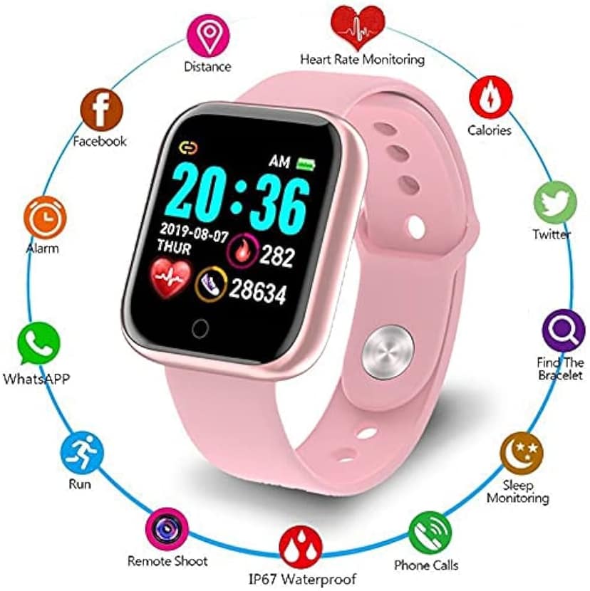 Pink Silicone Smartwatch for Women view 4