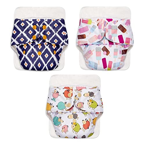 Superbottoms Basic Leakage-proof advanced cloth diapers for babies, High Absorbent 100% cotton 3 reusable diaper and 3 insert pad Combo Pack washable cloth diaper 3M -3Years Adjustable, Reduces Rash Superbottoms Basic Leakage-proof advanced cloth diapers view 2