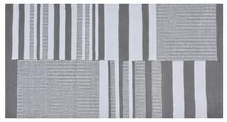 Modern Grey & White Striped Geometric Woven Area Rug | Stylish Floor Decor