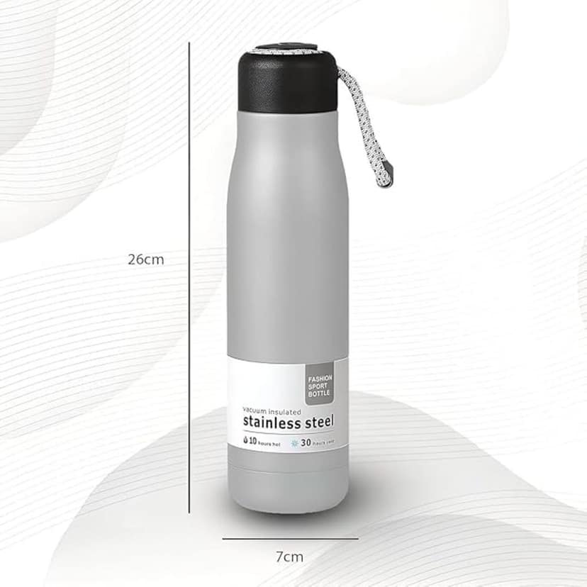 Stainless Steel Water Bottle, 500ml, Double Wall Vacuum Insulated, Hot & Cold Flask, Leakproof, BPA Free - Randomly Assorted view 2