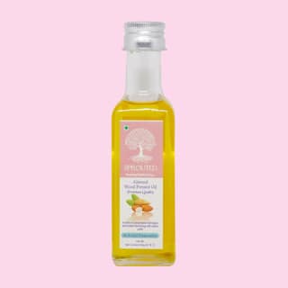 Sprouted Wood Cold Pressed Almond Oil/ Badam ka Tel | Glass Bottle | Kohlu/ Kacchi Ghani | 100% Pure | Gluten-Free | Chemical Free | Wood Cold Pressed/ Cold Pressed Almond/ Badam Oil for Cooking, Skincare in 100 ML