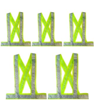 "High Reflective Cross Belt High Visibility Safety Jacket ( PACK OF 5)(GREEN) Green Safety Jacket