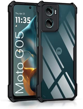 PLUGTECH Slim Shockproof Case | Matte Black Soft | Drop Protection | Precise Cutouts | Premium Mobile Cover for Moto G05