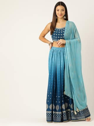 Embroidered Sequinned Ready to Wear Lehenga & Blouse With Dupatta