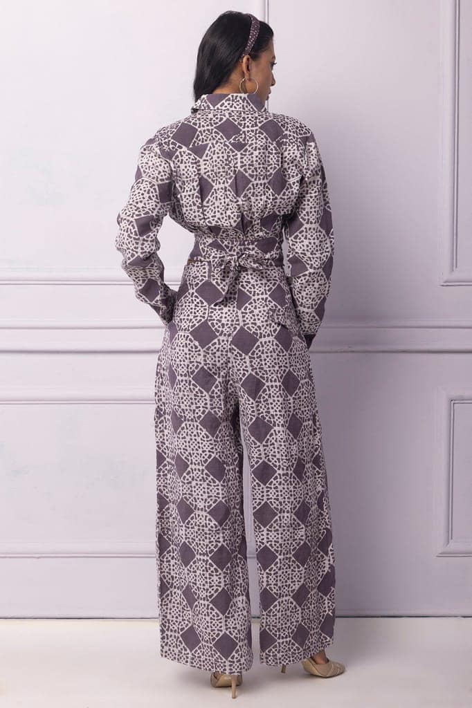 Purple Batik Printed Wrap Top view 4