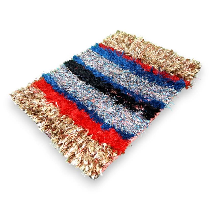 Eluru-Premium Multicolor Striped Shaggy Rug | Soft Plush Decorative Floor Mat for Living Room, Bedroom & Entryway view 2