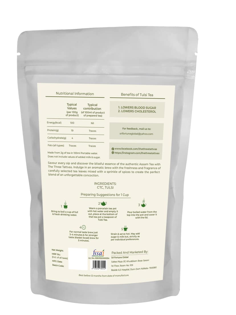 The Three Tattvas Tulsi Tea, 100 gm view 2