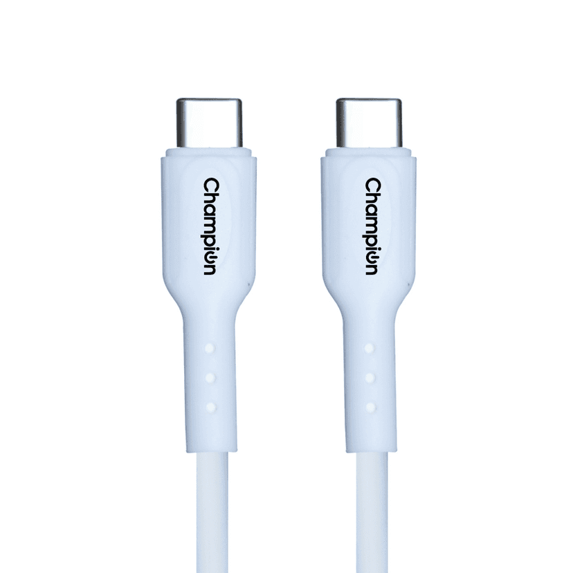 Champion SuperVOOC Type-C to C 65W Data Sync & Charging Cable PVC for all Apple & Type-C Port Devices (White)