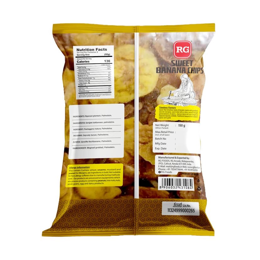 RG Sweet Banana Chips – 150g view 2