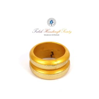 FHS traditional Rajasthani Handmade Round Shape Lac Bangles - Golden