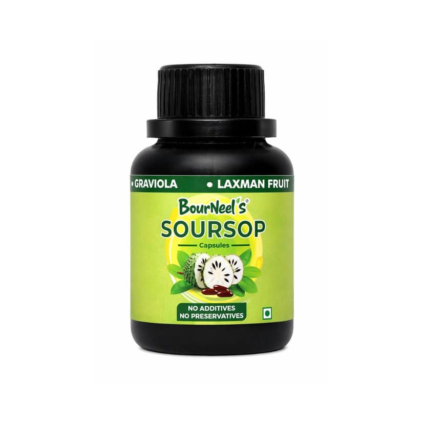 BourNeel's® Soursop Capsules - 60 Capsules | Dietary Health Supplement | No Preservatives | No Additives Soursop Graviola Laxman Phal |