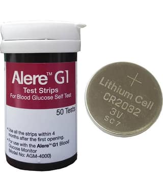 Alereg1 Bloogglucose self test 50 strips with battery
