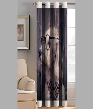 BELLA TRUE Abstract Printed Semi-Transparent Eyelet Curtain 5 ft ( Pack of 1 ) - Multicolor