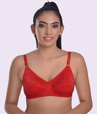 LadySoft Cotton Blend Non Padded Women's Everyday Bra ( Burgundy ) Nancy Bra