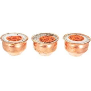 Kesar Zems Copper Gangajal Loti Set (4 cm x 4 cm x 3 cm, Copper, Pack of 3)