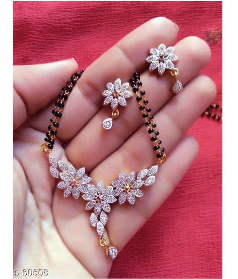 gilher Silver Mangalsutra Set ( Pack of 1 )