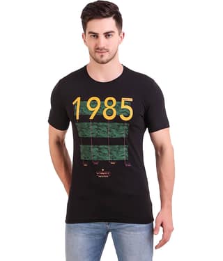 Bravezi Pack of 1 Cotton Blend Slim Fit Men's T-Shirt ( Black )
