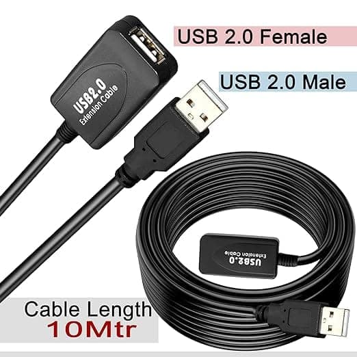 USB Mobile Extension Cable 2.0 AM to AF 10 Meter USB Cable Black view 2