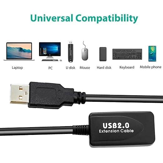 USB Mobile Extension Cable 2.0 AM to AF 10 Meter USB Cable Black view 3