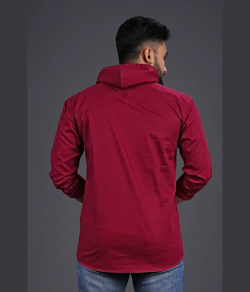 Nofilter 100% Cotton Regular Fit Dyed Full Sleeves Men's Casual Shirt - Maroon ( Pack of 1 ) view 2