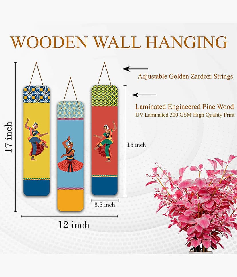 Saf Wood Wall Sculpture Multi - Pack of 3 view 2