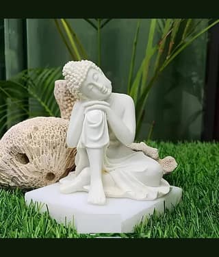 Khushi Enterprises Polyresin Buddha Idol ( 11 cm )