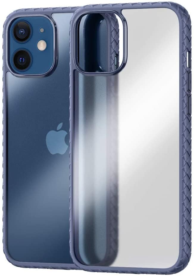 Memumi Light Frog Series Back Cover for Apple iPhone 12 Mini PC with Soft Bumper - Blue (5.4") view 2