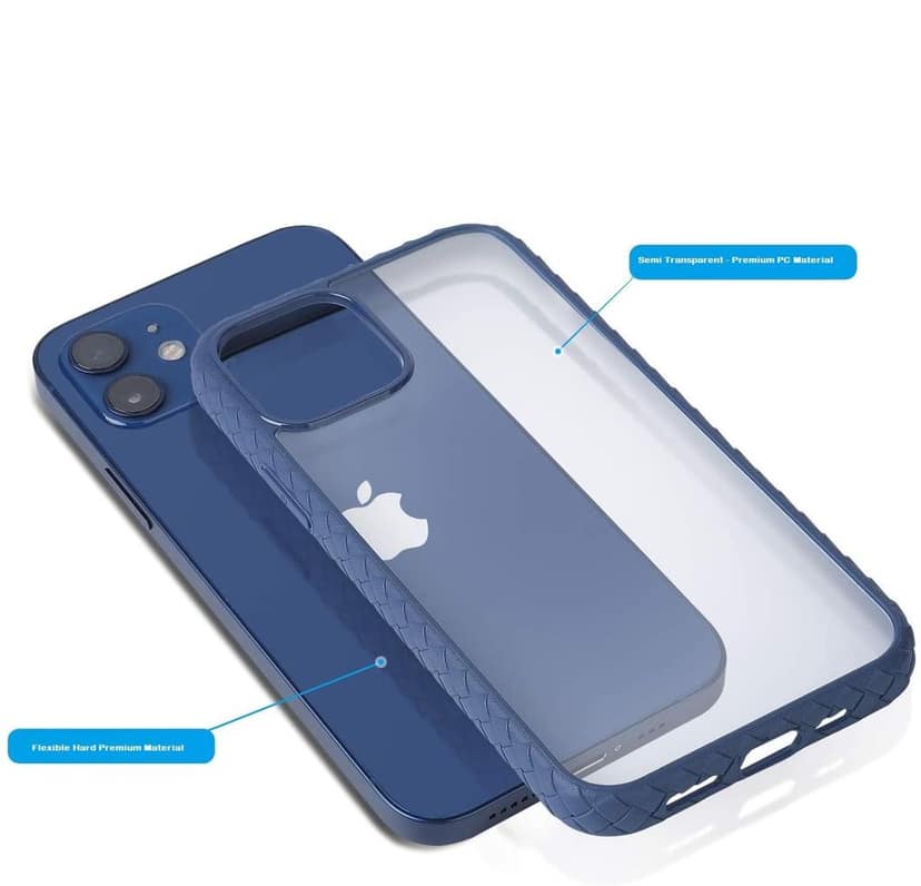 Memumi Light Frog Series Back Cover for Apple iPhone 12 Mini PC with Soft Bumper - Blue (5.4") view 3