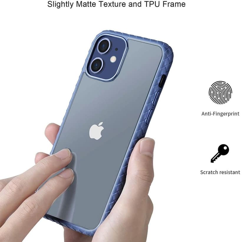 Memumi Light Frog Series Back Cover for Apple iPhone 12 Mini PC with Soft Bumper - Blue (5.4") view 5
