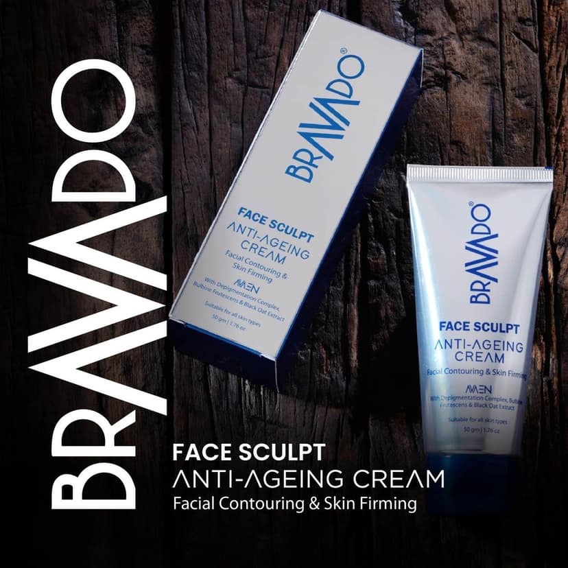 BRAVADO Face Sculpt Anti-Aging Cream - Tightens Aging Skin, Remodels Facial Contours, Reduces Age Spots & Dark Circles | Forming & Smoothing, Wrinkle Lift | Daily Moisturizing Face Cream - 50g view 6