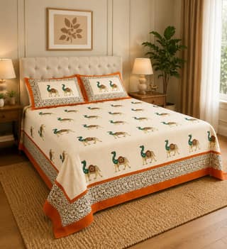 DHRUVINSRI Royal Red Flare King Size Bed Bedsheets 90x108 inches with 2 Pillow Covers 18 * 30 inches, Soft-, Free Shipping 1 Set