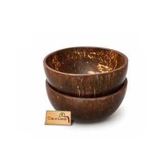 CocoLand ROUND Coconut Shell SAUCE & PICKLE Bowl 100 ml | Handcrafted Natural Coconut Shell Bowl | Coconut Oil Polished Chutney, Dip & Pickle Serving Bowl | Eco-Friendly Reusable Snack & Dessert Bowl