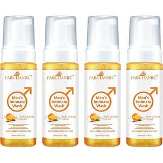 PARK DANIEL Men's Intimate Wash Maintain Ph Balance with Orange Extract Pack of 4 of 150ML (4 x 150 ml)