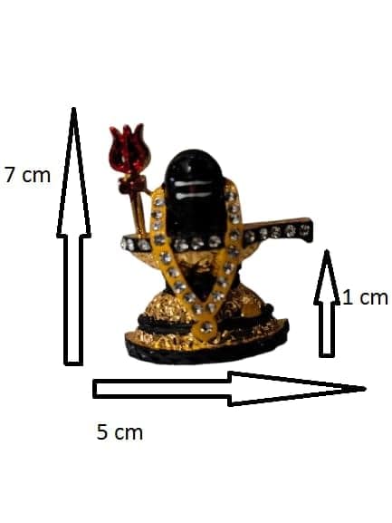 Patwari Arts Lord Shivling Car Dashboard Idol, Gold and Black, Crystal-Studded Decorative Statue. view 2