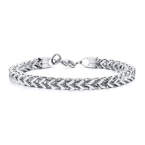 Stainless Steel Silver Coated Charm Bracelet