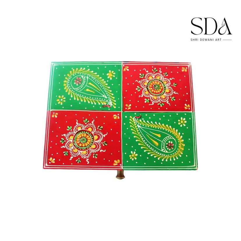 SHRI DEWANI ART Wooden Hand Painted Jeweller Box And Accessories Box / Wooden Box / Showpiece Box view 2