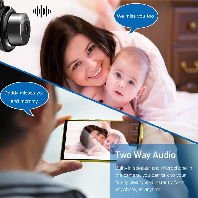 AUSHA Smart Mini WiFi Security Camera | HD Surveillance, Night Vision, Motion Detection & Two-Way Audio view 8